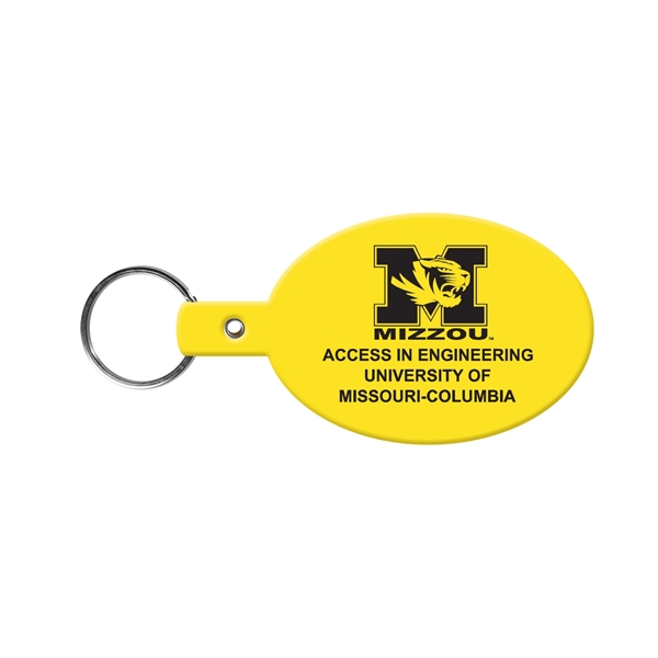 Yellow color option for Oval Flexible Key Tag With Split Ring Key Chain