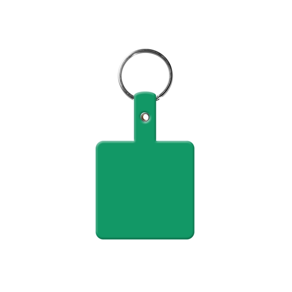 Green color option for Square Shape Flexible Key Tag With Keychain