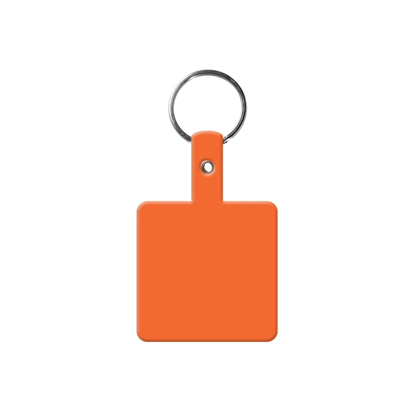 Orange color option for Square Shape Flexible Key Tag With Keychain