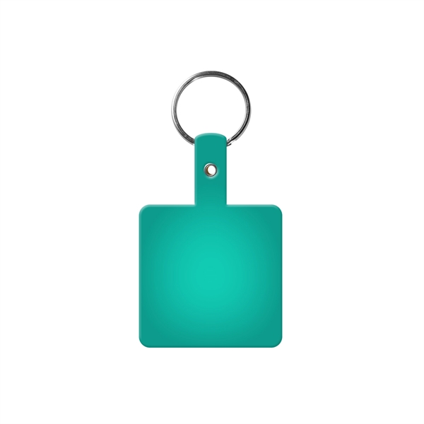 Translucent Aqua color option for Square Shape Flexible Key Tag With Keychain