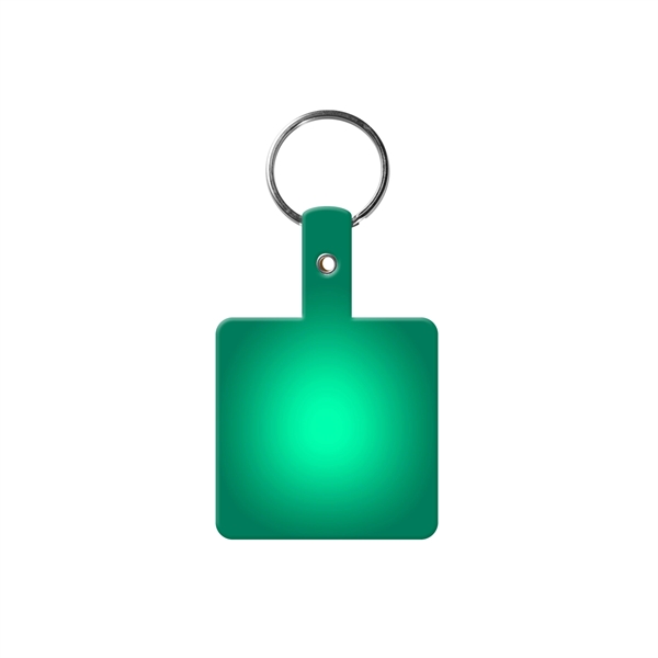 Translucent Green color option for Square Shape Flexible Key Tag With Keychain