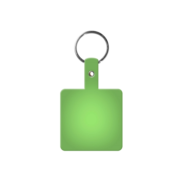 Translucent Lime color option for Square Shape Flexible Key Tag With Keychain