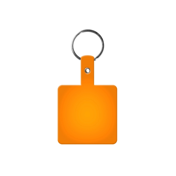 Translucent Orange color option for Square Shape Flexible Key Tag With Keychain
