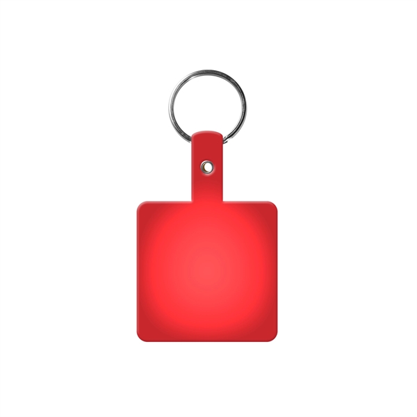 Translucent Red color option for Square Shape Flexible Key Tag With Keychain
