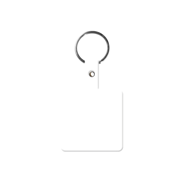 White color option for Square Shape Flexible Key Tag With Keychain