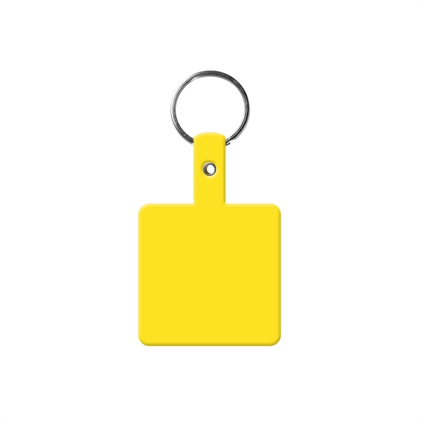 Yellow color option for Square Shape Flexible Key Tag With Keychain