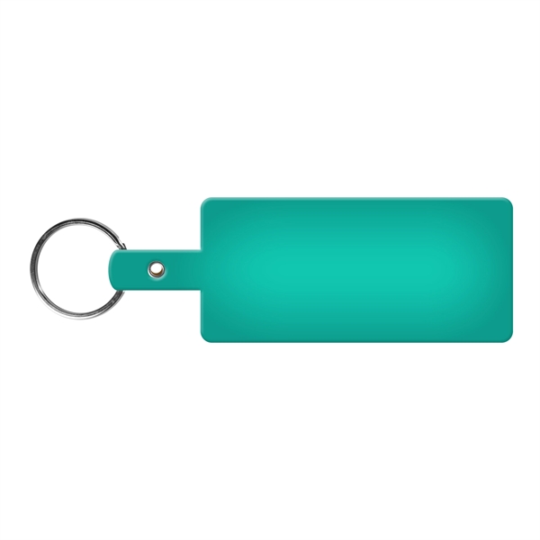 Translucent Aqua color option for Rectangle Shape Flexible Key Tag