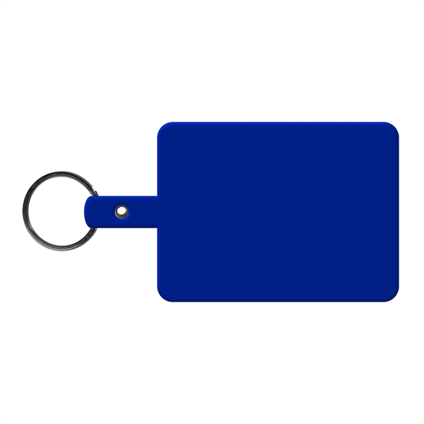 Blue color option for Large Rectangle Flexible Key Tag With Split Ring Keychain