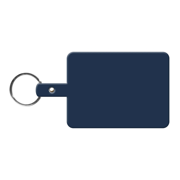 Dark Blue color option for Large Rectangle Flexible Key Tag With Split Ring Keychain