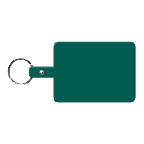 Dark Green color option for Large Rectangle Flexible Key Tag With Split Ring Keychain