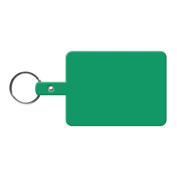 Green color option for Large Rectangle Flexible Key Tag With Split Ring Keychain