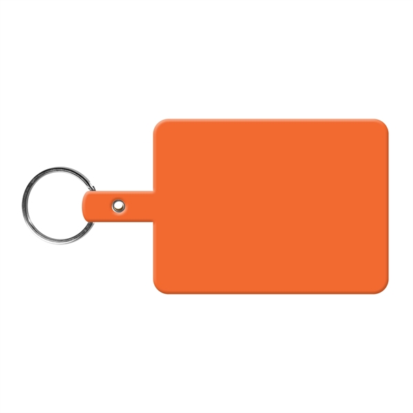 Orange color option for Large Rectangle Flexible Key Tag With Split Ring Keychain