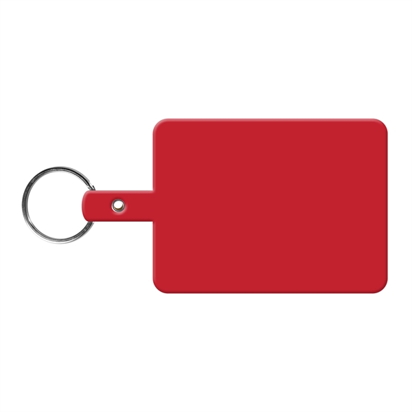 Red color option for Large Rectangle Flexible Key Tag With Split Ring Keychain