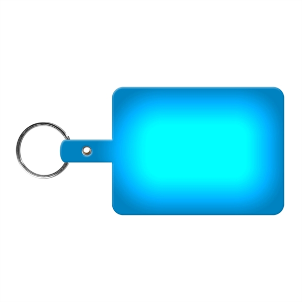 Translucent Blue color option for Large Rectangle Flexible Key Tag With Split Ring Keychain