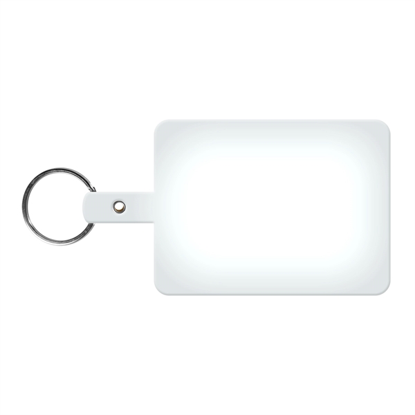 Translucent Frost color option for Large Rectangle Flexible Key Tag With Split Ring Keychain