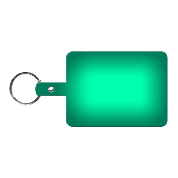 Translucent Green color option for Large Rectangle Flexible Key Tag With Split Ring Keychain