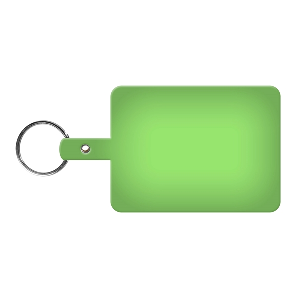 Translucent Lime color option for Large Rectangle Flexible Key Tag With Split Ring Keychain