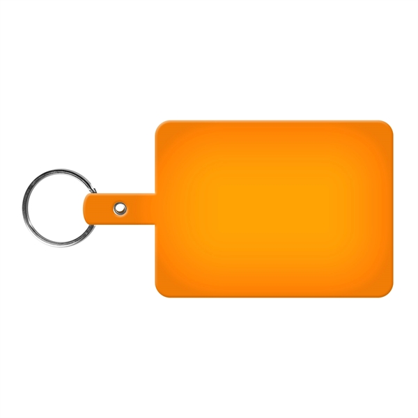 Translucent Orange color option for Large Rectangle Flexible Key Tag With Split Ring Keychain