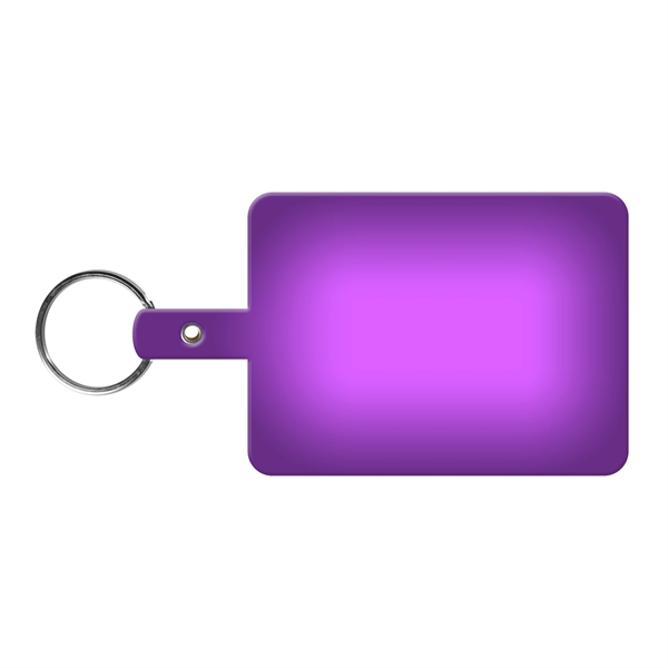 Translucent Purple color option for Large Rectangle Flexible Key Tag With Split Ring Keychain
