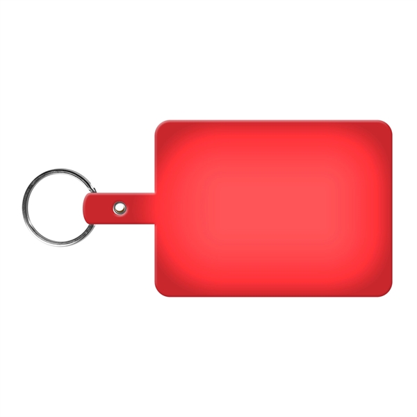 Translucent Red color option for Large Rectangle Flexible Key Tag With Split Ring Keychain
