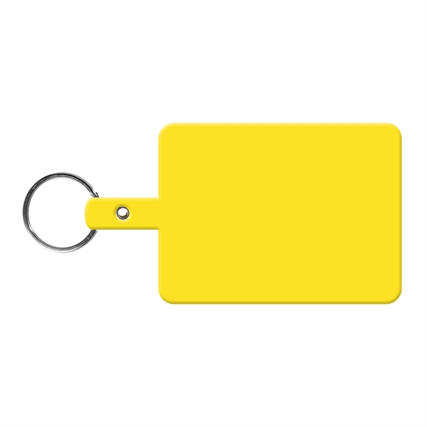 Yellow color option for Large Rectangle Flexible Key Tag With Split Ring Keychain