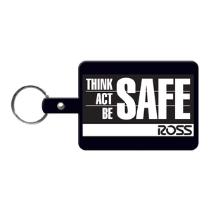 Photo of Large Rectangle Flexible Key Tag With Split Ring Keychain