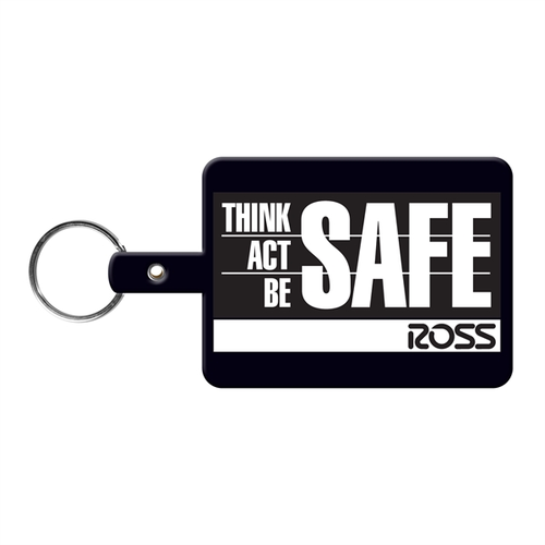 Main photo of Large Rectangle Flexible Key Tag With Split Ring Keychain