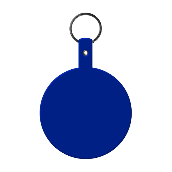 Blue color option for Large Circle Flexible Key Tag With Keychain