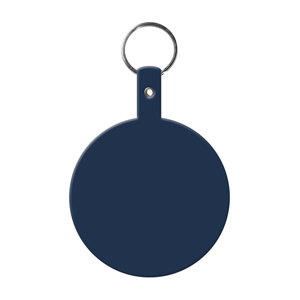 Dark Blue color option for Large Circle Flexible Key Tag With Keychain