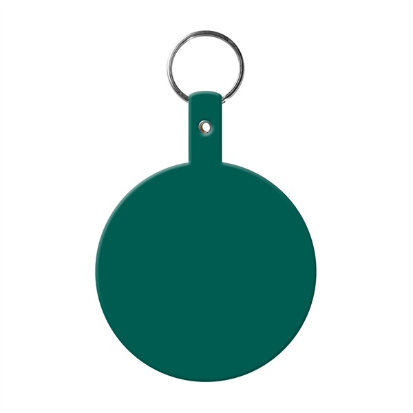 Dark Green color option for Large Circle Flexible Key Tag With Keychain