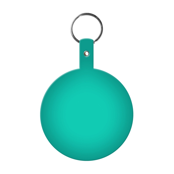 Translucent Aqua color option for Large Circle Flexible Key Tag With Keychain