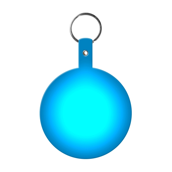 Translucent Blue color option for Large Circle Flexible Key Tag With Keychain