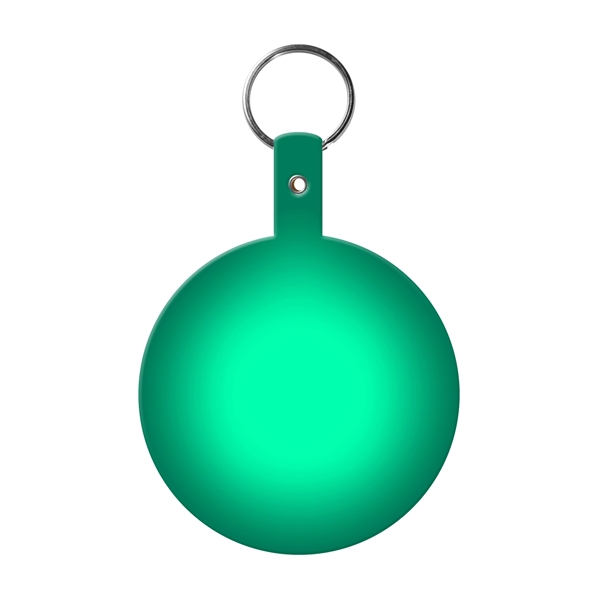 Translucent Green color option for Large Circle Flexible Key Tag With Keychain