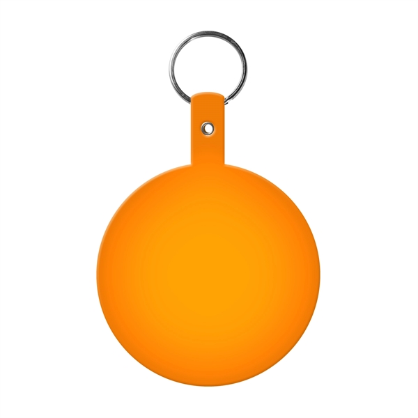 Translucent Orange color option for Large Circle Flexible Key Tag With Keychain