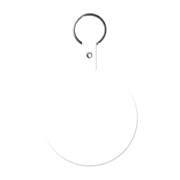 White color option for Large Circle Flexible Key Tag With Keychain
