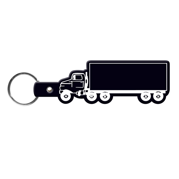 Black color option for Truck Shape Flexible Key Tag With Keyring