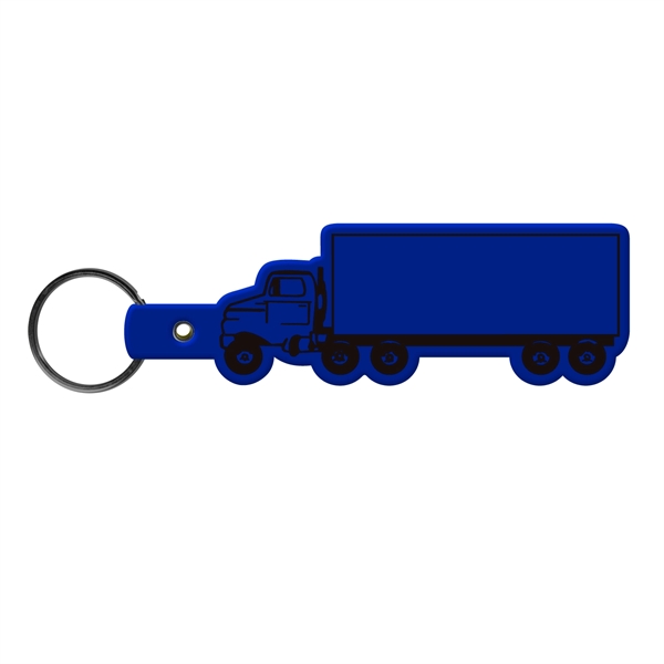 Blue color option for Truck Shape Flexible Key Tag With Keyring