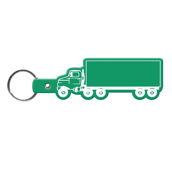 Green color option for Truck Shape Flexible Key Tag With Keyring