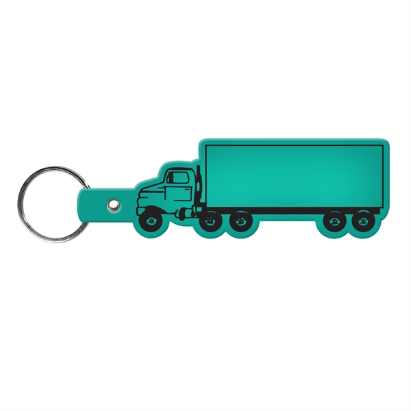 Translucent Aqua color option for Truck Shape Flexible Key Tag With Keyring