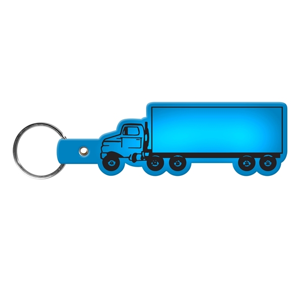 Translucent Blue color option for Truck Shape Flexible Key Tag With Keyring