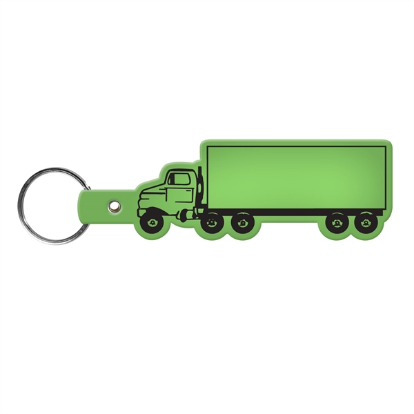 Translucent Lime color option for Truck Shape Flexible Key Tag With Keyring
