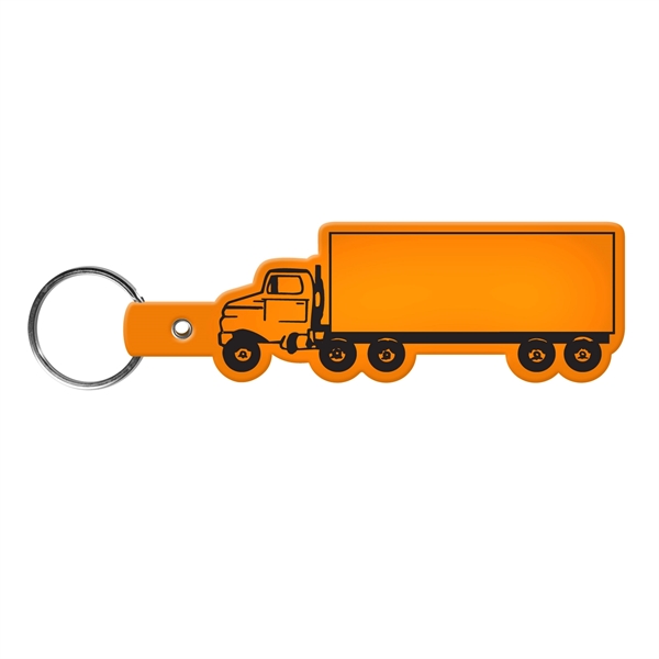 Translucent Orange color option for Truck Shape Flexible Key Tag With Keyring