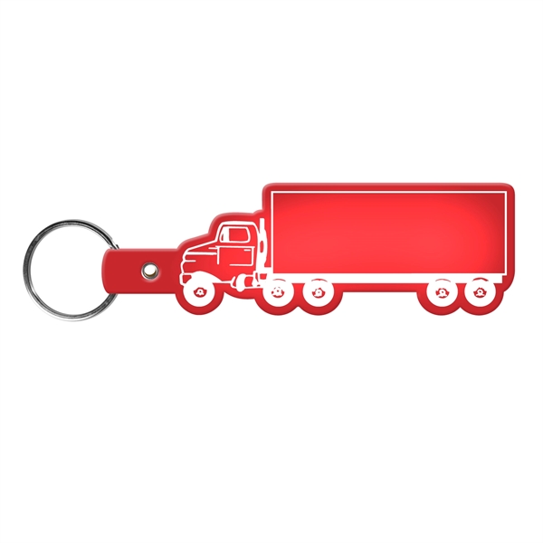Translucent Red color option for Truck Shape Flexible Key Tag With Keyring