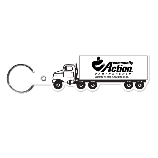 White color option for Truck Shape Flexible Key Tag With Keyring