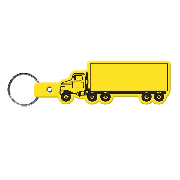 Yellow color option for Truck Shape Flexible Key Tag With Keyring