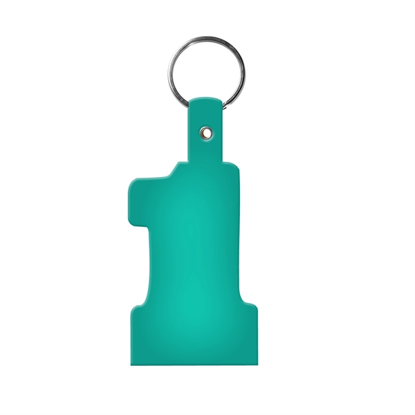 Translucent Aqua color option for #1 Shape Flexible Key Fob Key Tag