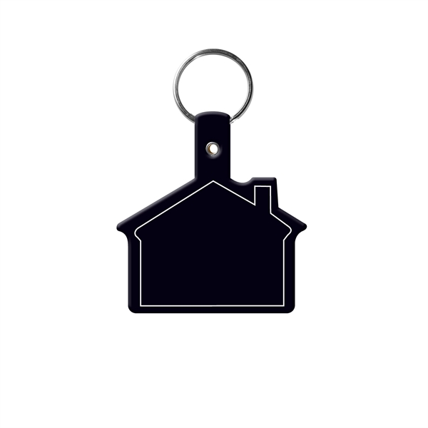 Black color option for House Shape Key Tag With Keychain