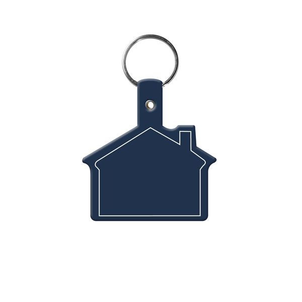 Dark Blue color option for House Shape Key Tag With Keychain