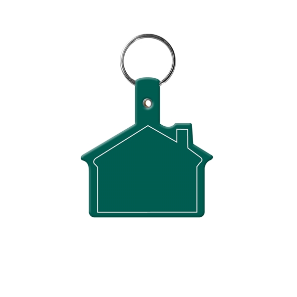 Dark Green color option for House Shape Key Tag With Keychain