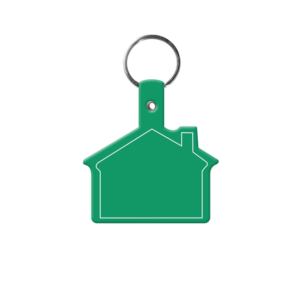Green color option for House Shape Key Tag With Keychain